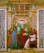 Melozzo da Forli Sixtus II with his Nephews and his Librarian Palatina oil painting artist